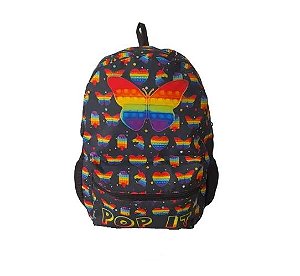 Mochila Escolar Infantil Pop It Bolsa Grande Preta Costas