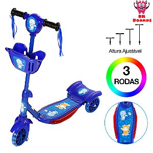 Patinete p Crianças Scooter 3 Rodas BR Boards Infantil Azul