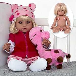 Boneca Bebe Reborn Silicone Girafinha Menina 48cm Realista - Chic