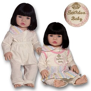 Bebê Reborn Baby Boneca Cabelos Morena +Enxoval Completo LOL