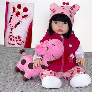 Boneca Bebê Reborn Realista Infantil Roupa Girafinha Fofa no Shoptime