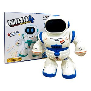 Brinquedo Robô Dançarino Toca Música e Dança Com Led's