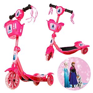 Patinete Frozen Para Crianças Scooter 3 Rodas Brinquedo