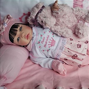 Boneca Bebê Reborn Real Brinquedo Menina Surpresa Rosa Princ