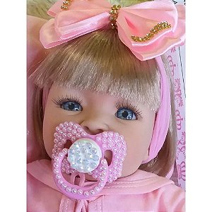 Boneca Tipo Reborn Bebê Realista+ Kit Acessórios 13 Ítens