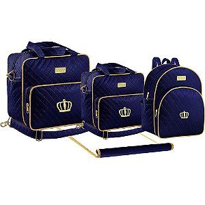 Kit Bolsa Maternidade Azul Marinho Plike Baby TM-DR3