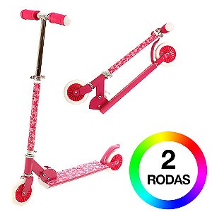 Patinete de 2 Rodas Infantil de Menina Rosa BBR Toys