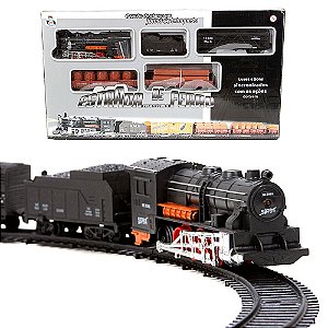 Brinquedo Trem Trenzinho Eletrico Locomotiva Vagões Trilhos