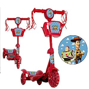Patinete Infantil Masculino Toy Story Vermelho com Som Luz