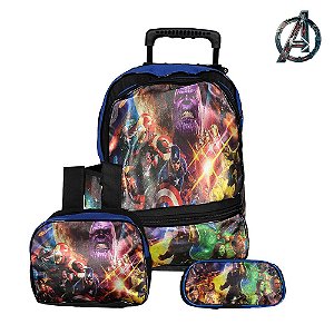 Kit Mochila Infantil Escolar Vingadores Avengers Marvel