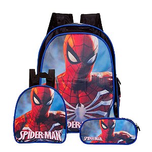 Kit Mochila Escolar Masculina Spider Man Vingadores Costa