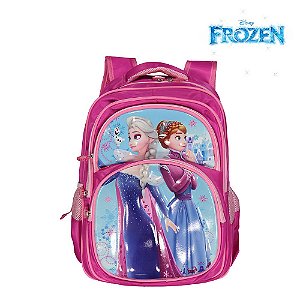 Mochila Escolar Infantil Elsa e Anna Frozen De Costas
