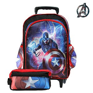 Mochila Escolar Infantil Capitão América Marvel Avengers de
