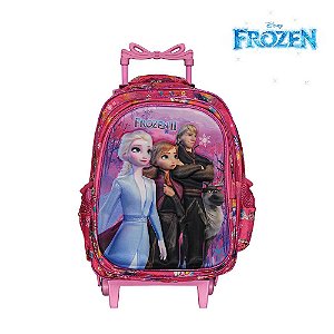 Mochila 3D Escolar Infantil Disney Frozen 2 C Rodinhas Rosa