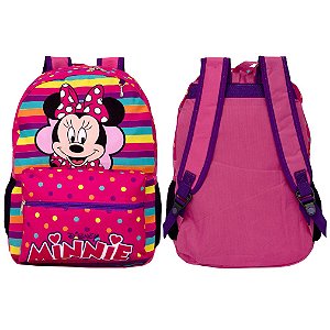 Mochila Feminina Infantil Minnie de Costas Rosa Resistente