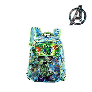 Mochila Infantil Incrível Hulk Marvel Verde Escolar 3D