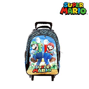 Mochila Escolar Infantil Super Mario E Luigi Com Rodinhas