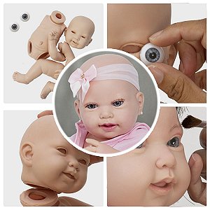 Kit Boneca Reborn Molde Com Corpinho De Silicone Menina Lara