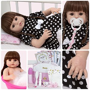 Bebê Reborn Princesa 100% Silicone Enxoval Completo 20 Itens