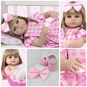 Boneca Bebe Reborn Silicone Girafinha Menina 48cm Realista - Chic Outlet -  Economize com estilo!