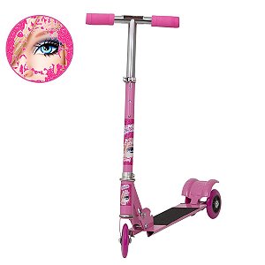 Patinete Infantil Barbie 3 Rodas Dobrável Ajustável 50kg