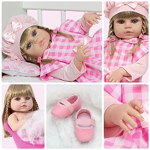 Boneca Reborn Menina Realista Tipo Barbie Com Acessórios
