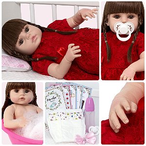 Bebê Boneca Reborn Realista Girafinha Menina de Silicone 48c - Chic Outlet  - Economize com estilo!