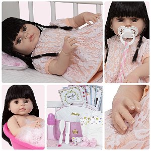 Boneca Bebê Reborn Real Princesa Newborn c Bolsa Maternidade - Chic Outlet  - Economize com estilo!