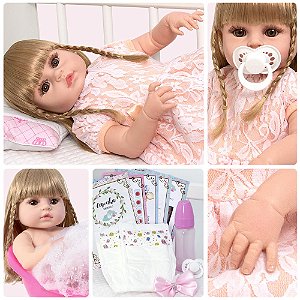 Boneca Bebe Reborn Realista Morena Com Chupeta 12 Itens - Chic Outlet -  Economize com estilo!