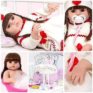 Boneca Baby Infantil de Roupa de Xodó Bege Realista - Chic Outlet -  Economize com estilo!