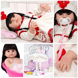 Boneca Bebê Reborn Bailarina Silicone Menina Morena Cheirosa - Chic Outlet  - Economize com estilo!