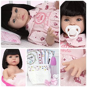 Bebê Boneca Reborn Realista Girafinha Menina de Silicone 48c - Chic Outlet  - Economize com estilo!