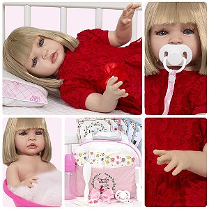 Boneca Bebe Reborn Silicone Girafinha Girafa Loira Menina - Chic Outlet -  Economize com estilo!