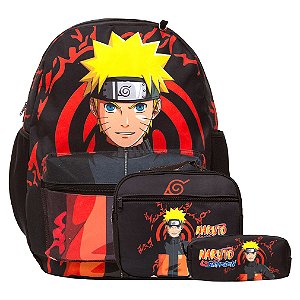 Kit Mochila Infantil Masculina Naruto Com Lancheira Térmica
