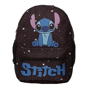 Mochila Infantil Feminina Lilo & Stitch Juvenil Costas Preta