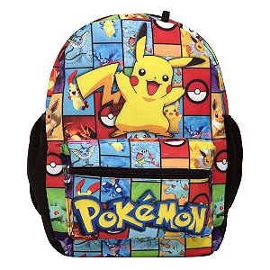 Mochila Infantil Masculina Juvenil Pokémon Pikachu Passeio