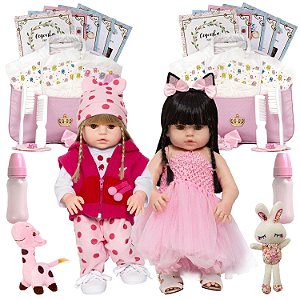 Boneca Bebe Barata Reborn Morena Baby Dolls Super Linda Rosa - Chic Outlet  - Economize com estilo!