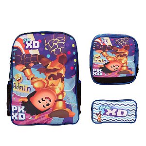 Kit Mochila Infantil De Costas PK XD Game Criança Tam G