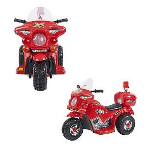 Mini Moto Elétrica Infantil Triciclo 6V C/ Baú Vermelho