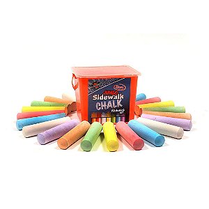 Kit Giz P/ Calçada 20 Peças com 7 Cores Sidewalk Chalk Lavável