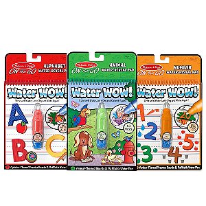 Kit 3 Livros de Atividades para Colorir Melissa & Doug Com Caneta de Água Recarregável