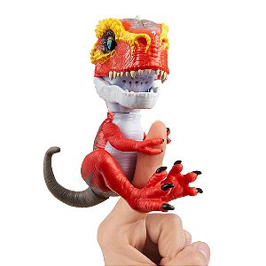 Dinossauro T-Rex Ripsaw Agarradinhos  Fingerlings Untamed Vermelho