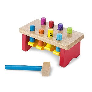 Banco de Madeira Deluxe Pounding Melissa & Doug Infantil Com Martelo