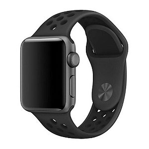 Pulseira Silicone Esportiva Para Apple Watch 38mm - Preto