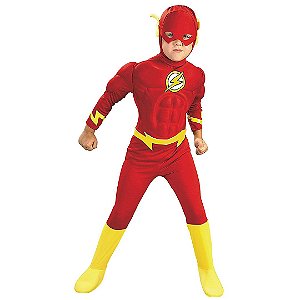Fantasia Infantil Super Herói Flash Deluxe DC Costume Personagem da Liga da Justiça