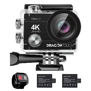 Câmera de Ação Dragon Touch 4K 16MP Subaquática à Prova d'água e WiFi Sensor Criada Pela Sony