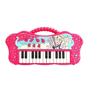 Teclado Infantil Barbie Fabulosa Com Função Mp3 8007-1 Fun