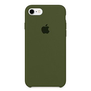 Capa Iphone 7/8 Silicone Case Apple Verde Musgo