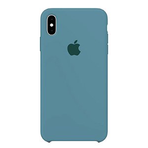 Capa Iphone XS Max Silicone Case Apple Azul Bebê