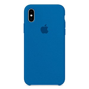 Capa Iphone X Silicone Case Apple Azul